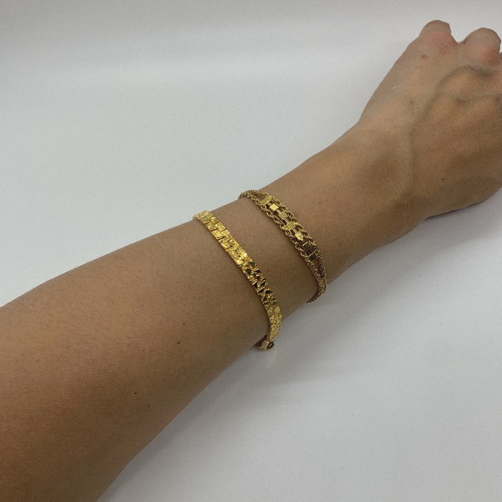 Bundle Vintage Duo Golden-tone Chain Bracelet